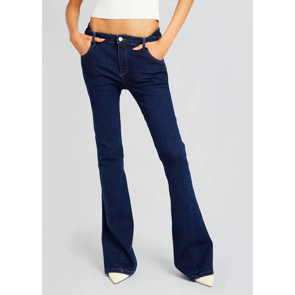 NEW SER.O.YA trisha mid rise flare pant jeans in deep sea